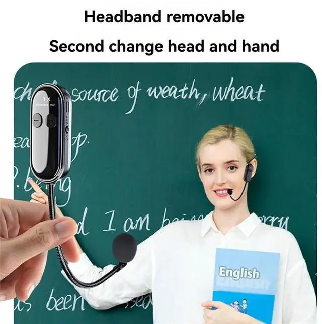 Alt view image 5 of 7 - 2Pcs 2.4G Wireless Microphone Headset Long Range 30M for Voice Amplifiers, Speakers, Karaoke, Teaching, Outdoor Speeches