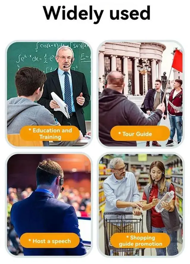 Alt view image 3 of 7 - 2Pcs 2.4G Wireless Microphone Headset Long Range 30M for Voice Amplifiers, Speakers, Karaoke, Teaching, Outdoor Speeches