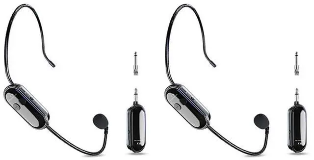 Main image of 2Pcs 2.4G Wireless Microphone Headset Long Range 30M for Voice Amplifiers, Speakers, Karaoke, Teaching, Outdoor Speeches