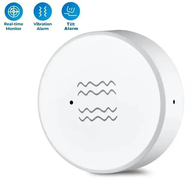 Alt view image 2 of 7 - 4PCS Tuya ZigBee Smart Vibration Sensor Real Time Monitoring Door Window Detection Alarm Smart Home Security System,4 x Tuya ZigBee Smart Vibration Sensor,White