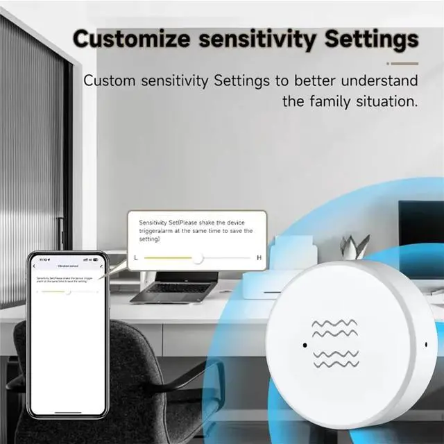 Alt view image 7 of 7 - 4PCS Tuya ZigBee Smart Vibration Sensor Real Time Monitoring Door Window Detection Alarm Smart Home Security System,4 x Tuya ZigBee Smart Vibration Sensor,White
