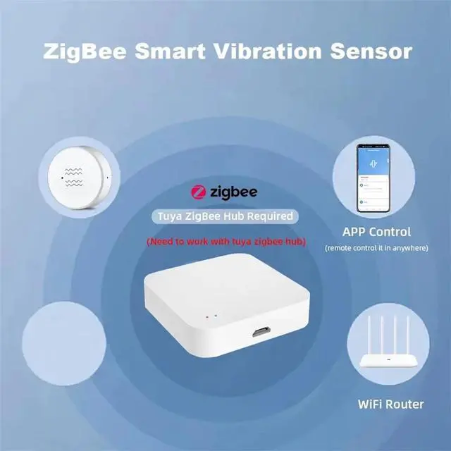 Alt view image 4 of 7 - 4PCS Tuya ZigBee Smart Vibration Sensor Real Time Monitoring Door Window Detection Alarm Smart Home Security System,4 x Tuya ZigBee Smart Vibration Sensor,White