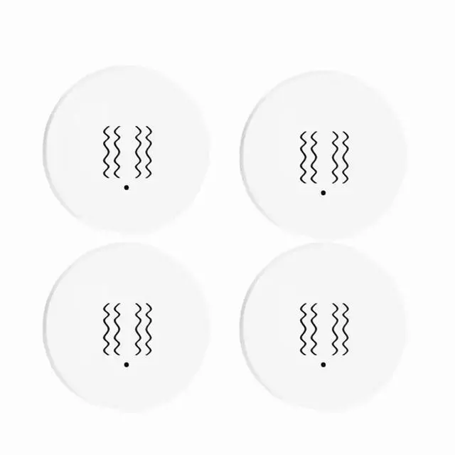 Main image of 4PCS Tuya ZigBee Smart Vibration Sensor Real Time Monitoring Door Window Detection Alarm Smart Home Security System,4 x Tuya ZigBee Smart Vibration Sensor,White