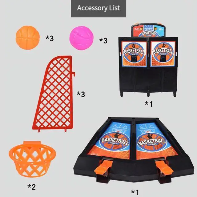 Alt view image 2 of 7 - 2-Player Desktop Basketball Game Finger-Controlled Mini Basketball Court, Fun Tabletop Sports Game for Home and Office