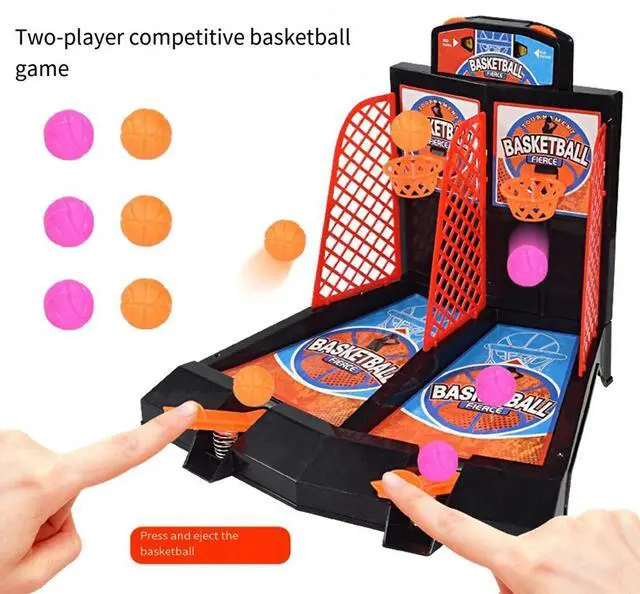 Alt view image 5 of 7 - 2-Player Desktop Basketball Game Finger-Controlled Mini Basketball Court, Fun Tabletop Sports Game for Home and Office