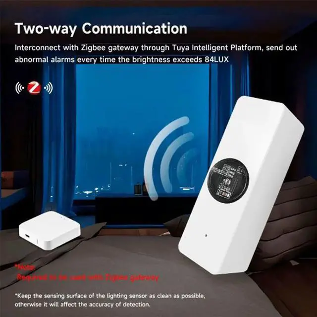 Alt view image 4 of 7 - Tuya ZigBee Light Sensor Luminance Sensor Beam Sensor Real-Time Luminance Detection Smart Home Automation App Control,1 x Light Sensor,White