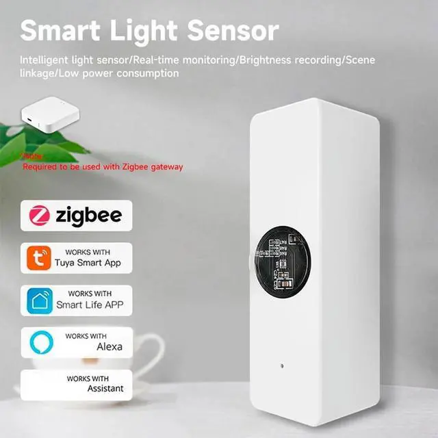 Main image of Tuya ZigBee Light Sensor Luminance Sensor Beam Sensor Real-Time Luminance Detection Smart Home Automation App Control,1 x Light Sensor,White