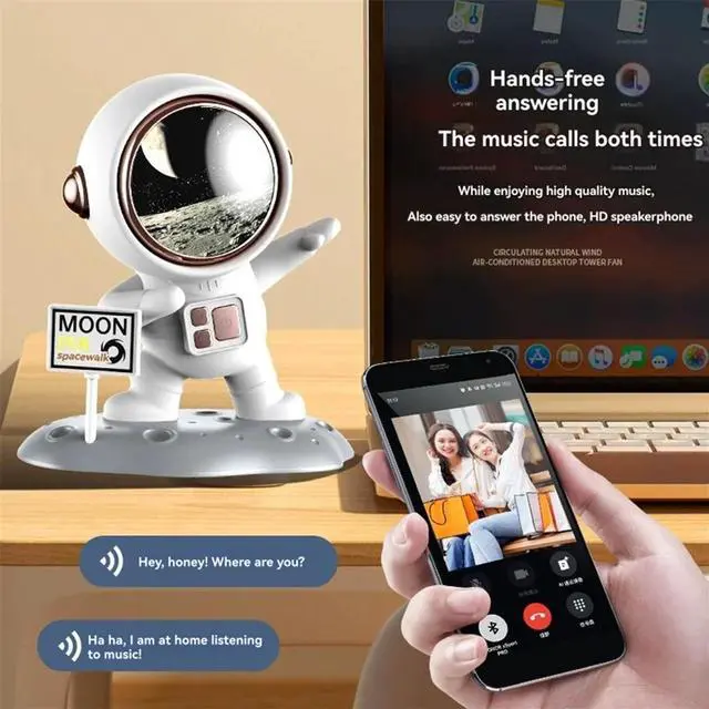 Alt view image 3 of 6 - Astronaut Shaped Bluetooth Speaker Desktop Ornament HIFI Music with Good Sound Quality 5.0 Chip USB Interface