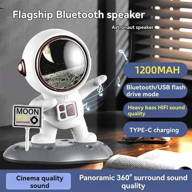 Alt view image 2 of 6 - Astronaut Shaped Bluetooth Speaker Desktop Ornament HIFI Music with Good Sound Quality 5.0 Chip USB Interface