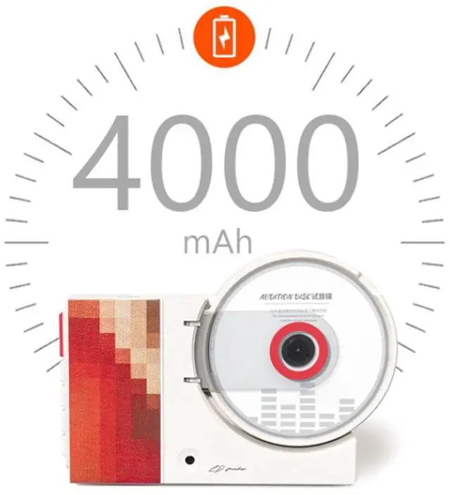 Alt view image 7 of 7 - Wall Mounted CD Music Player Remote Control Home Audio Speaker USB Bluetooth-Compatible AUX Input CD Music Player Red,1 * CD player 1 * Remote control (without 2 AAA batteries),Red