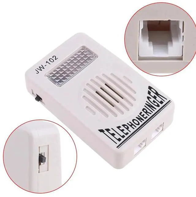 Alt view image 4 of 7 - 2X Telephone Ringer Phone Amplifier Wall Ring Speaker Strobe Light Flasher Bell Extra-Loud Sound,2 x Telephone Ringer,White