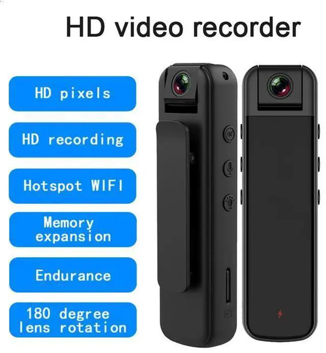 Alt view image 6 of 7 - 1080P HD Mini Wifi Recorder Camera Motion Camera Outdoor Camera Enforcement Recorder Security Body Camera,1 x Wifi Recorder Camera 1 x USB Cable 1 x English manual,Black