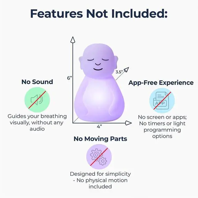 Alt view image 5 of 6 - Breathing Buddha Guided Visual Meditation Tool Slow Your Breathing Calm Your Mind for Stress & Anxiety Relief Yoga Lamp,1 x breathing light,White