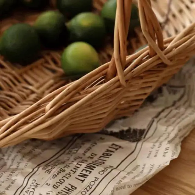 Alt view image 3 of 6 - Picnic Basket Easter Candy Basket Wedding Flower Girl Baskets Fast Food Basket Woven Pantry Organizer,1 x woven basket