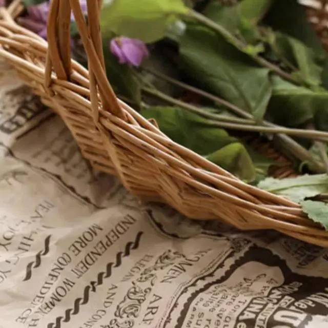 Alt view image 5 of 6 - Picnic Basket Easter Candy Basket Wedding Flower Girl Baskets Fast Food Basket Woven Pantry Organizer,1 x woven basket