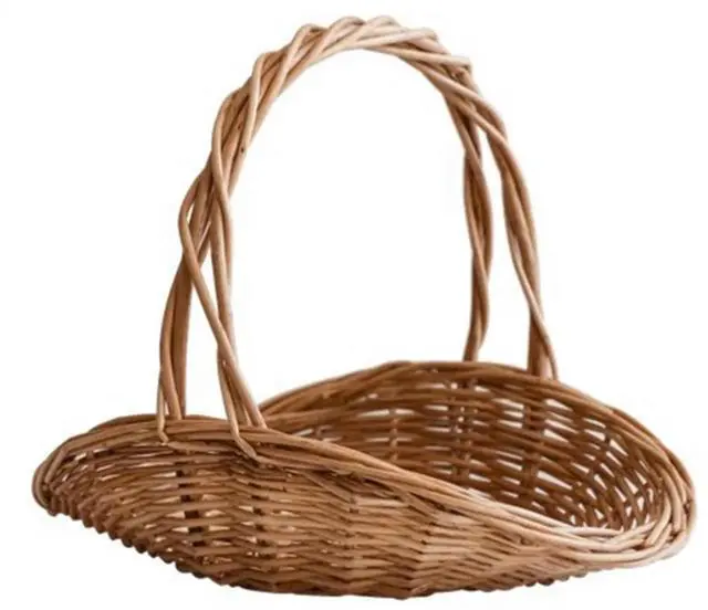 Main image of Picnic Basket Easter Candy Basket Wedding Flower Girl Baskets Fast Food Basket Woven Pantry Organizer,1 x woven basket
