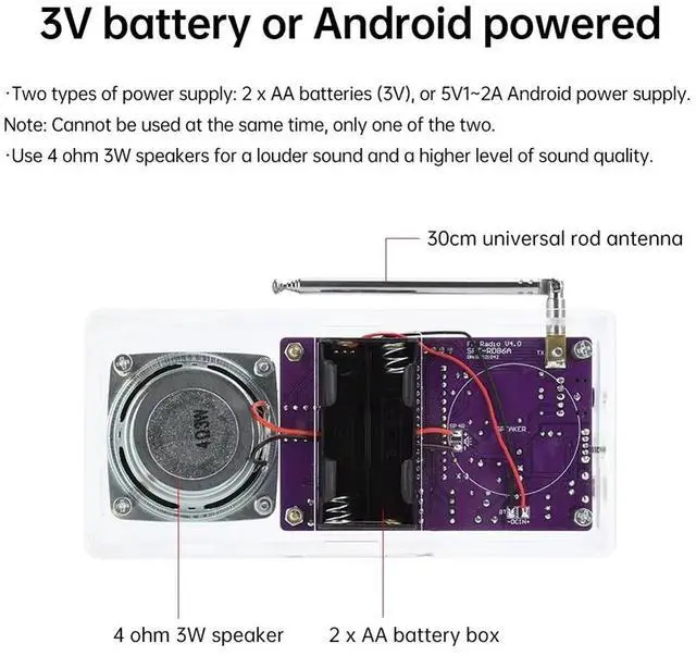 Alt view image 5 of 7 - DIY FM Radio Kit Electronic Digital Tube Display Radio Single Chip Computer Learning Assembly Parts 87.5MHz-108MHZ,1 x DIY FM radio kit,Photo Color