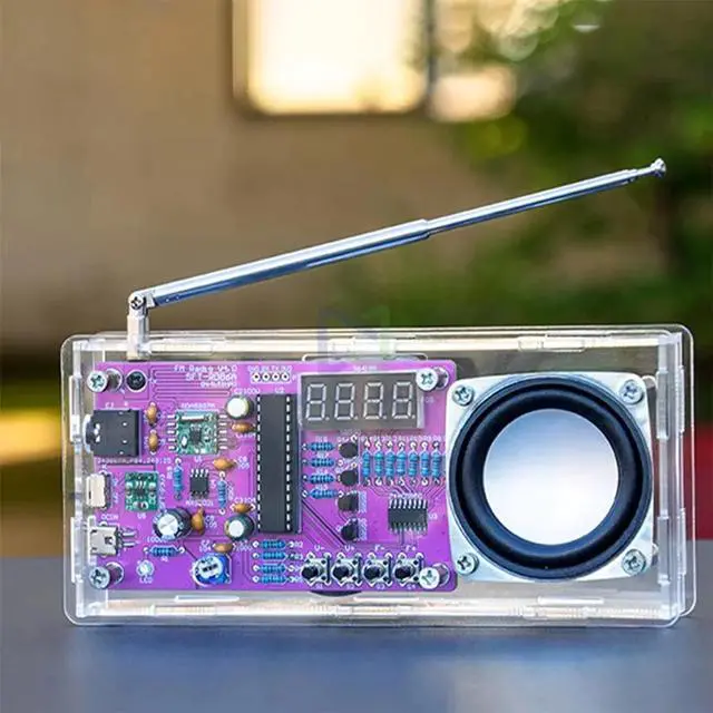 Alt view image 7 of 7 - DIY FM Radio Kit Electronic Digital Tube Display Radio Single Chip Computer Learning Assembly Parts 87.5MHz-108MHZ,1 x DIY FM radio kit,Photo Color