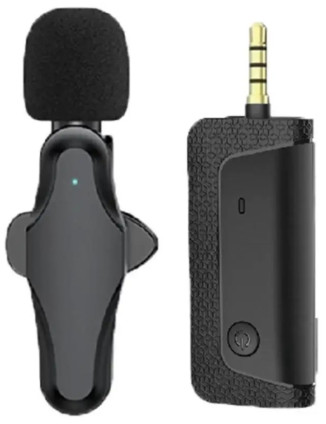 Alt view image 2 of 6 - K35 Pro Wireless Microphone Lavalier Noise Reduction 3.5mm AUX for Megaphones Amplifier Camera Computer Mobile Phone,1 x Wireless Microphone,Black