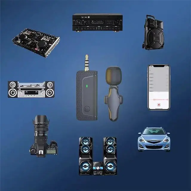 Alt view image 6 of 6 - K35 Pro Wireless Microphone Lavalier Noise Reduction 3.5mm AUX for Megaphones Amplifier Camera Computer Mobile Phone,1 x Wireless Microphone,Black