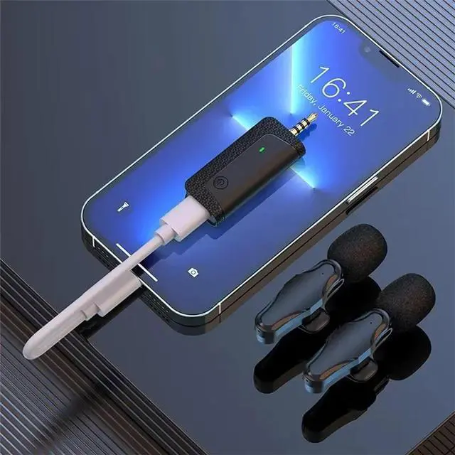 Alt view image 3 of 6 - K35 Pro Wireless Microphone Lavalier Noise Reduction 3.5mm AUX for Megaphones Amplifier Camera Computer Mobile Phone,1 x Wireless Microphone,Black