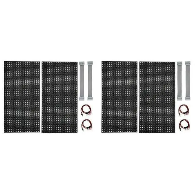 Alt view image 2 of 7 - 4Pcs P10 Full Color Outdoor LED Module HUB75 SMD3535 32x16 Pixels LED Display Panel 320x160mm 1/4S Driver,4 x LED Display Unit Board 4 cord 4 x cable,Black
