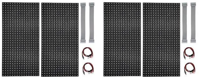 Main image of 4Pcs P10 Full Color Outdoor LED Module HUB75 SMD3535 32x16 Pixels LED Display Panel 320x160mm 1/4S Driver,4 x LED Display Unit Board 4 cord 4 x cable,Black