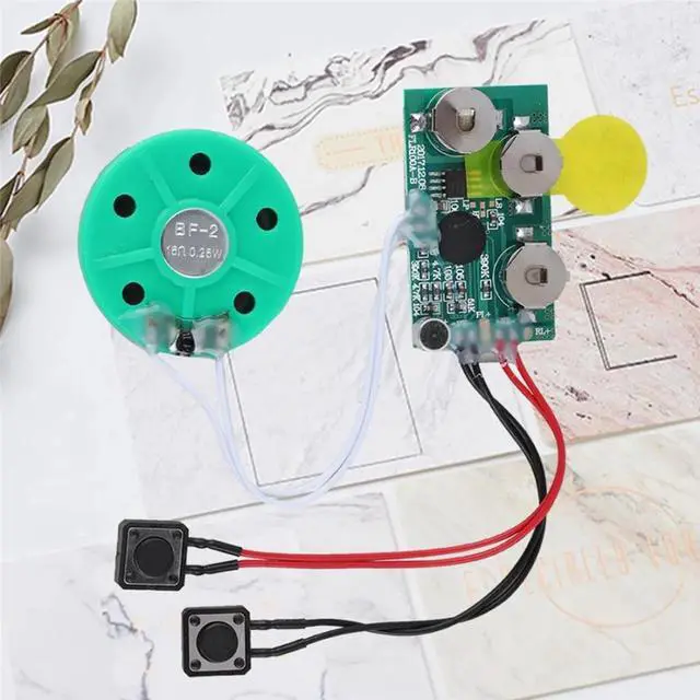 Alt view image 5 of 7 - 3X DIY Voice Module Card 4 Minutes Recording Playback Voice Sound Chip Voice Greeting Card for Holiday Luggage,3 x Voice Sound Chip,Green