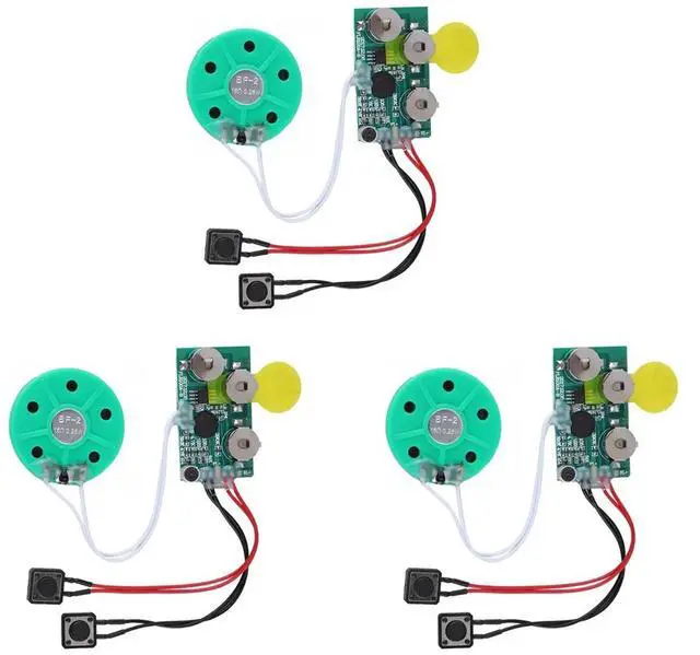 Alt view image 2 of 7 - 3X DIY Voice Module Card 4 Minutes Recording Playback Voice Sound Chip Voice Greeting Card for Holiday Luggage,3 x Voice Sound Chip,Green