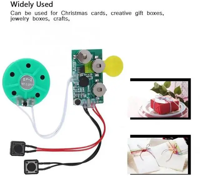 Alt view image 7 of 7 - 3X DIY Voice Module Card 4 Minutes Recording Playback Voice Sound Chip Voice Greeting Card for Holiday Luggage,3 x Voice Sound Chip,Green