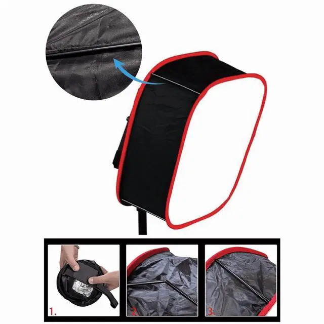 Alt view image 7 of 7 - Portable Softbox LED Light Panel Diffuse Light Room Lighting Modifier for LED Light cloth Black&Red,1 x Collapsible Softbox