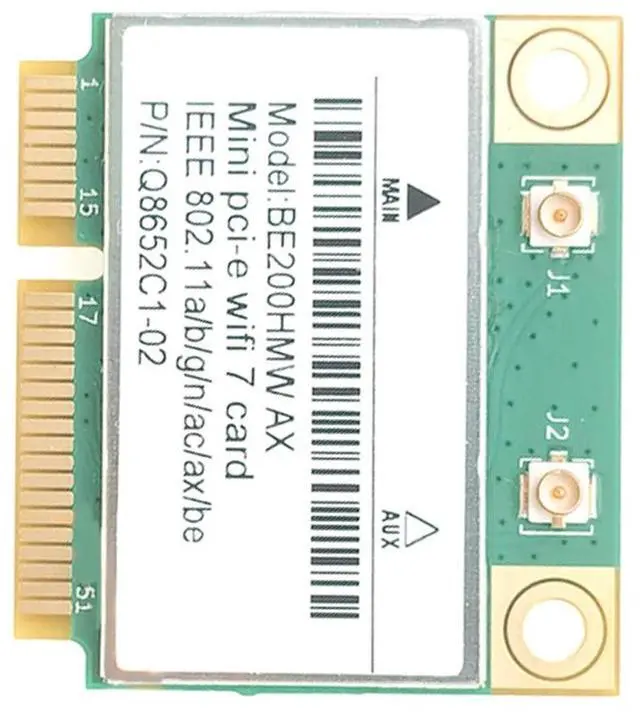 Alt view image 5 of 6 - BE200 WiFi 7 Card BE200HMW for Bluetooth 5.4 Tri Band 2.4G/5G/6GHz Wireless Network Adapter for PC Windows10/11 WiFi6E PCB As Shown,1 * Wireless Network Card