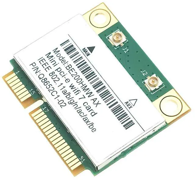 Alt view image 3 of 6 - BE200 WiFi 7 Card BE200HMW for Bluetooth 5.4 Tri Band 2.4G/5G/6GHz Wireless Network Adapter for PC Windows10/11 WiFi6E PCB As Shown,1 * Wireless Network Card