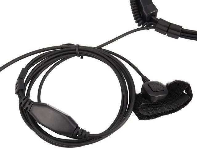 Alt view image 5 of 7 - 2X 3.5mm Adjustable Throat Mic Microphone Covert Acoustic Tube Earpiece Headset with Finger PTT for Android,2 x Throat Mic earphone 2 x Spare earplug,black