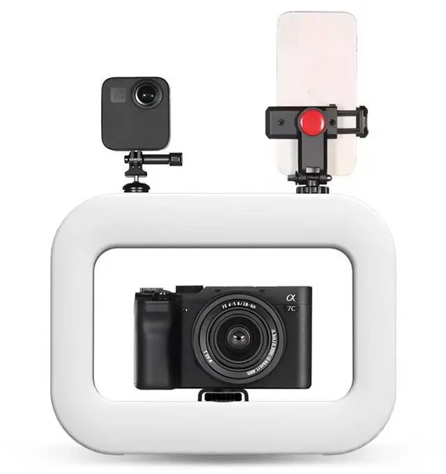 Alt view image 4 of 5 - LED Ring Lighting Photography Rechargeable Selfie Light, Portable Mobile Phone Live Video, Makeup Studio Fill Light,1 * Fill Light 1 * Mobile phone holder