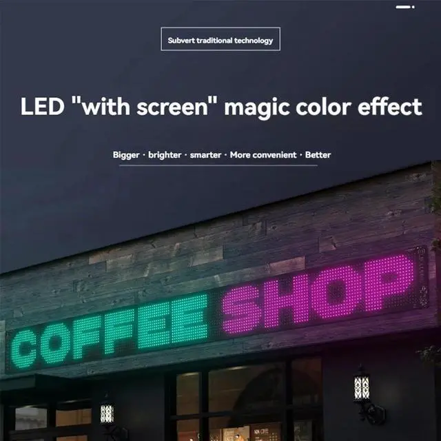 Alt view image 4 of 7 - RGB LED Matrix Pixel Screen Waterproof DIY Programmable Flexible Screen Bluetooth App Control for Car Shop Bar,1 * LED Display 1 * Remote Control