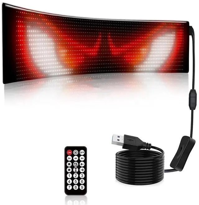 Alt view image 2 of 7 - RGB LED Matrix Pixel Screen Waterproof DIY Programmable Flexible Screen Bluetooth App Control for Car Shop Bar,1 * LED Display 1 * Remote Control