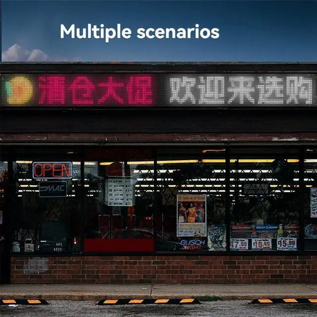 Alt view image 7 of 7 - RGB LED Matrix Pixel Screen Waterproof DIY Programmable Flexible Screen Bluetooth App Control for Car Shop Bar,1 * LED Display 1 * Remote Control