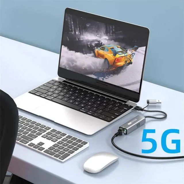 Alt view image 5 of 7 - USB 3.2 to 5Gbps Ethernet Adapter RTL8157 5000Mbps RJ45 Network Converter for Laptop Support 5G,2.5G,1G,100Mbps,1 * 5Gbps Ethernet Adapter,Gray