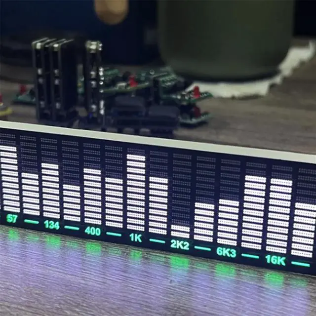 Main image of LED Lights Music Spectrum Pickup Rhythm Analyzer Light Display Voice Control Audio Level Indicator Car Atmosphere Lights,1 set x LED audio spectrum display lights