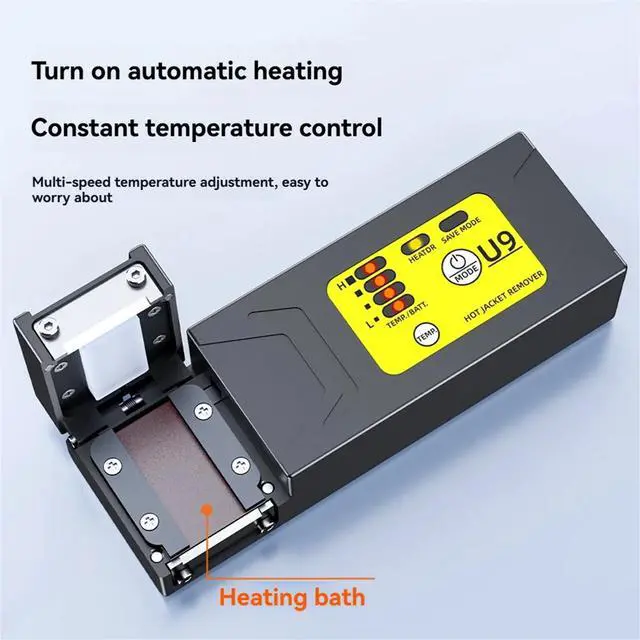 Alt view image 7 of 7 - U9 Fiber Thermal Stripper Efficient Heated Wire Stripping Tool for Ribbon Fiber Includes Lithium Battery Fusion Tool(US),1 * fiber stripper 1 * adapter