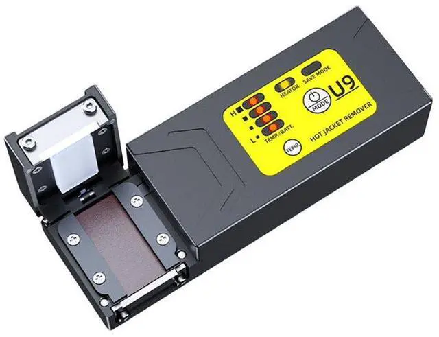 Alt view image 2 of 7 - U9 Fiber Thermal Stripper Efficient Heated Wire Stripping Tool for Ribbon Fiber Includes Lithium Battery Fusion Tool(US),1 * fiber stripper 1 * adapter