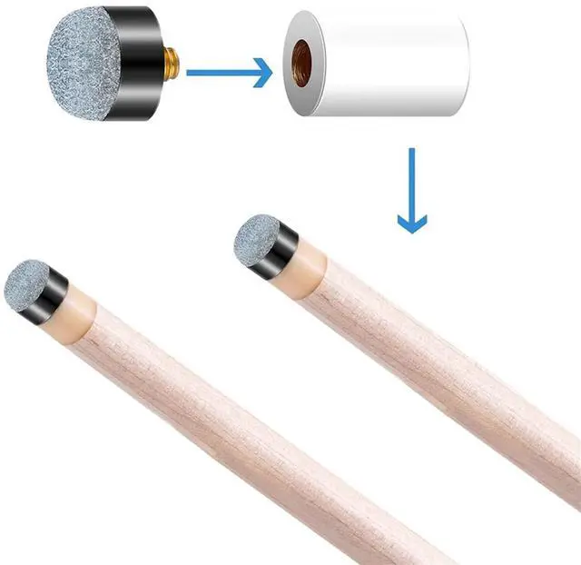 Alt view image 2 of 6 - 60Pcs Pieces 12 Mm/13 mm Billiard Pool Cue Stick Tips Screw on Tips Ferrules Replacement Billard Pool Accessories,30 x 13MM club heads 30 x 12MM club heads