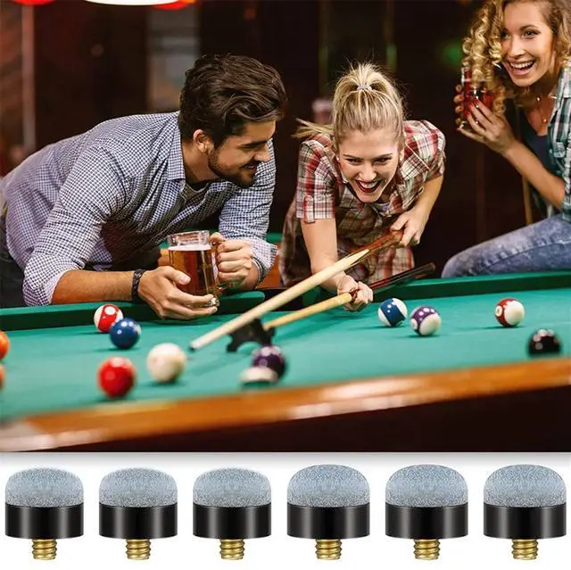Alt view image 5 of 6 - 60Pcs Pieces 12 Mm/13 mm Billiard Pool Cue Stick Tips Screw on Tips Ferrules Replacement Billard Pool Accessories,30 x 13MM club heads 30 x 12MM club heads