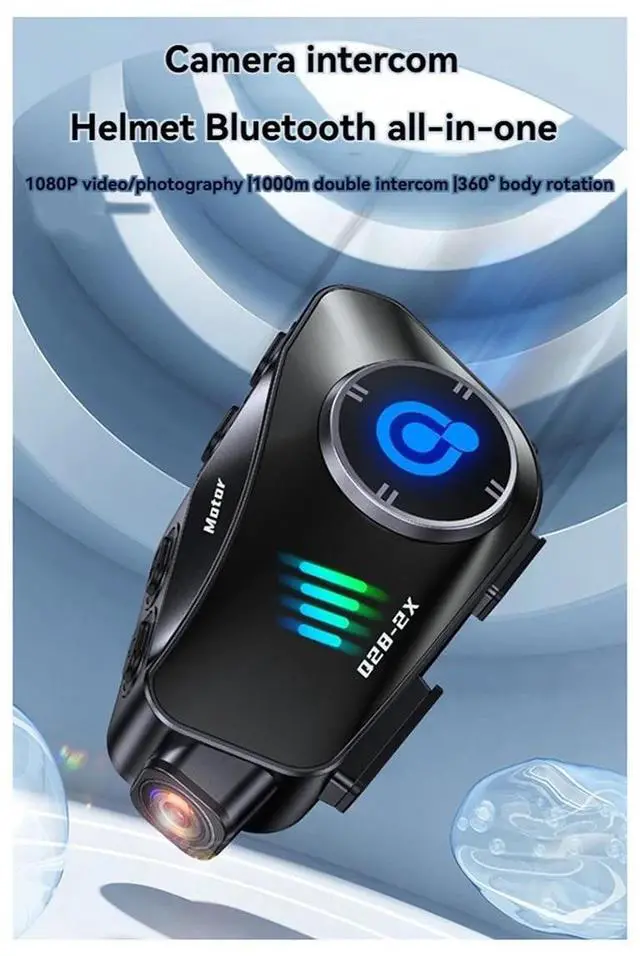 Alt view image 5 of 7 - Q28-2X Helmet Headset with WIFI Bluetooth,HD 1080P Driving Recorder&Wireless Camera Call & Video Recording,A,1 * Helmet Bluetooth Dash Cam Headset,Black