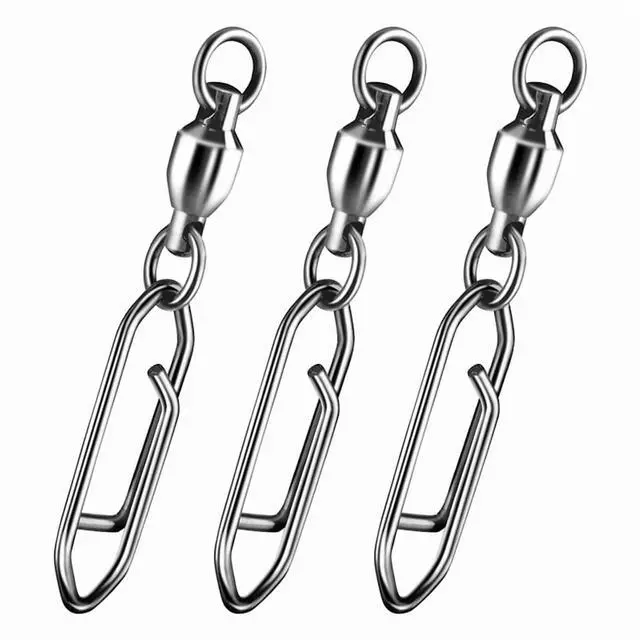 Main image of 30Pack Fishing Speed Clips Quick Change Snap Swivels, Ball Bearing Swivel Power Clips Fishing Snap Swivels Type 0,30 x Fishing Snap Swivels,Silver