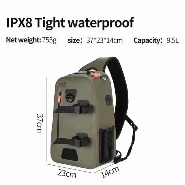 Alt view image 7 of 7 - Fishing Shoulder Bag Fishing Tackle Waterproof Bag Outdoor Capacity Fishing Lures Bag Line Box Storage Accessories,1 x Fishing Shoulder Bag,Photo Color