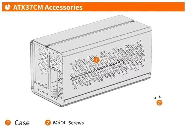 Alt view image 3 of 6 - OCuLink Thunderbolt3/4 USB4 Chassis External Graphics Card GPU Dock PCIE 4.0 TH3P4G3 OCuP4v2 Metal Frame Case ATX37 Case,1 * ATX37CM Case