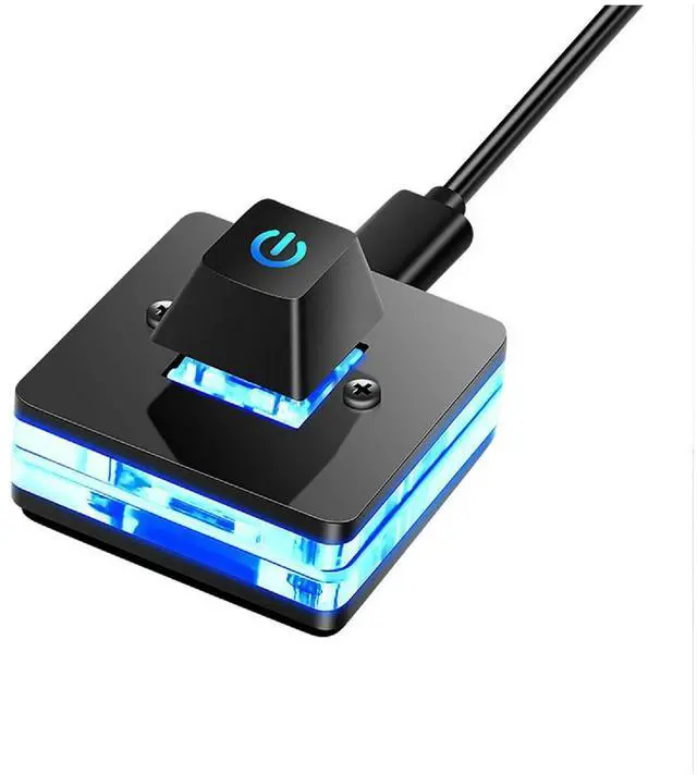 Alt view image 2 of 7 - Desktop Computer Power Button with Extension Cable and LED Light, Long Desk PC Switching Cable for Easy Start