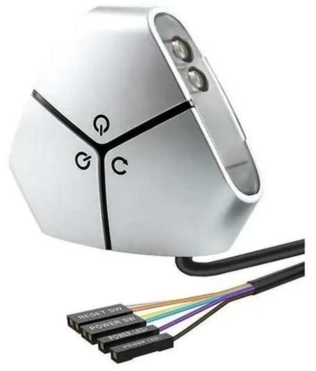 Main image of Computer Desktop Switch PC Power on/Restart Button Dual USB External Extension Power Cable on/Off Button for Office B